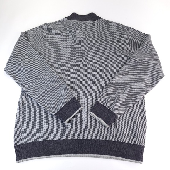 Robert Graham Sweater Mens‎ XL Gray Quarter Zip Pullover Cotton Cashmere Blend - Picture 8 of 10